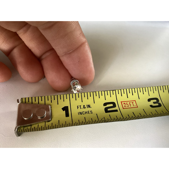 Round Rhinestone Stud Earrings Silver Tone Small Sparkly 1/4” Jewelry W/gift Bag - Picture 9 of 9